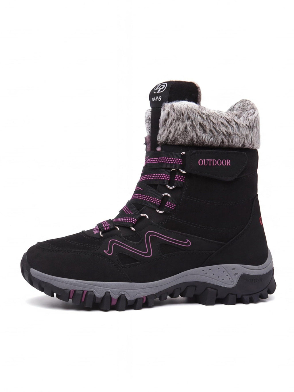 High-Cut Snow Boots with Ankle Strap