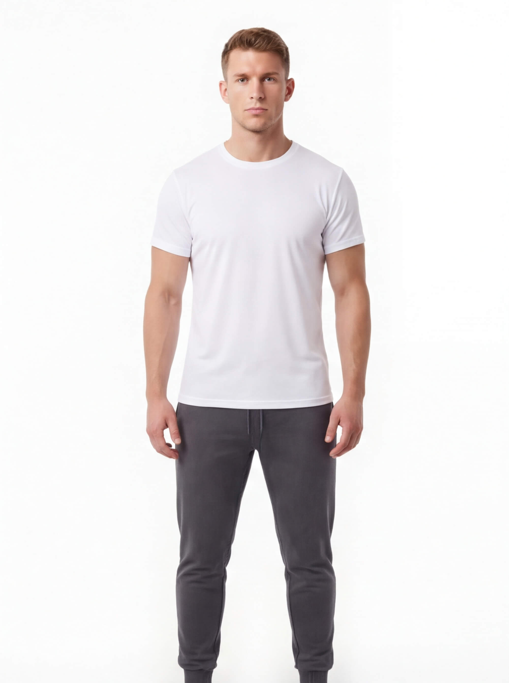 Men's Quick-Dry Gym T-Shirt with Crew Neck