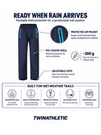 Packable Hiking Rain Shell Pants with Sealed Seams