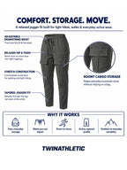 Women's Stretch Cargo Joggers with Drawstring Waist