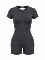 Women's Open-Back One-Piece Workout Romper