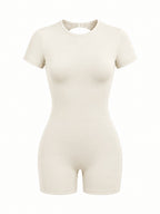 Women's Open-Back One-Piece Workout Romper