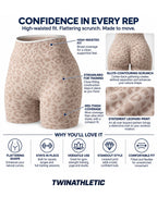 High-Waisted Leopard Scrunch Workout Shorts