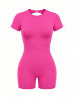 Women's Open-Back One-Piece Workout Romper