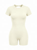Women's Open-Back One-Piece Workout Romper