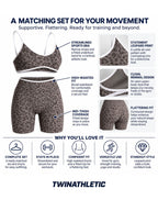 Leopard Two-Piece Sports Bra & Shorts Set