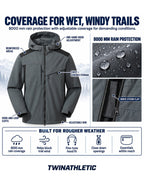 8000mm Waterproof Hiking Shell with Adjustable Hood