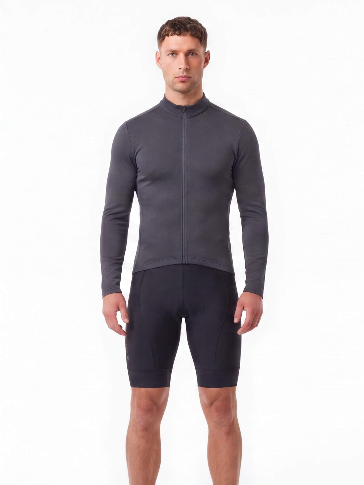 Cold-Weather Cycling Jersey with High Collar and Drop Hem