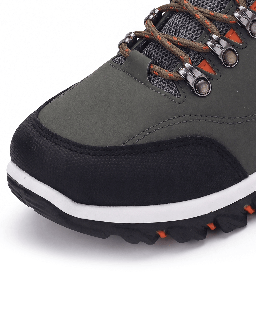 Outdoor Hiking Shoes with PU Leather-Style Upper and Lugged Sole