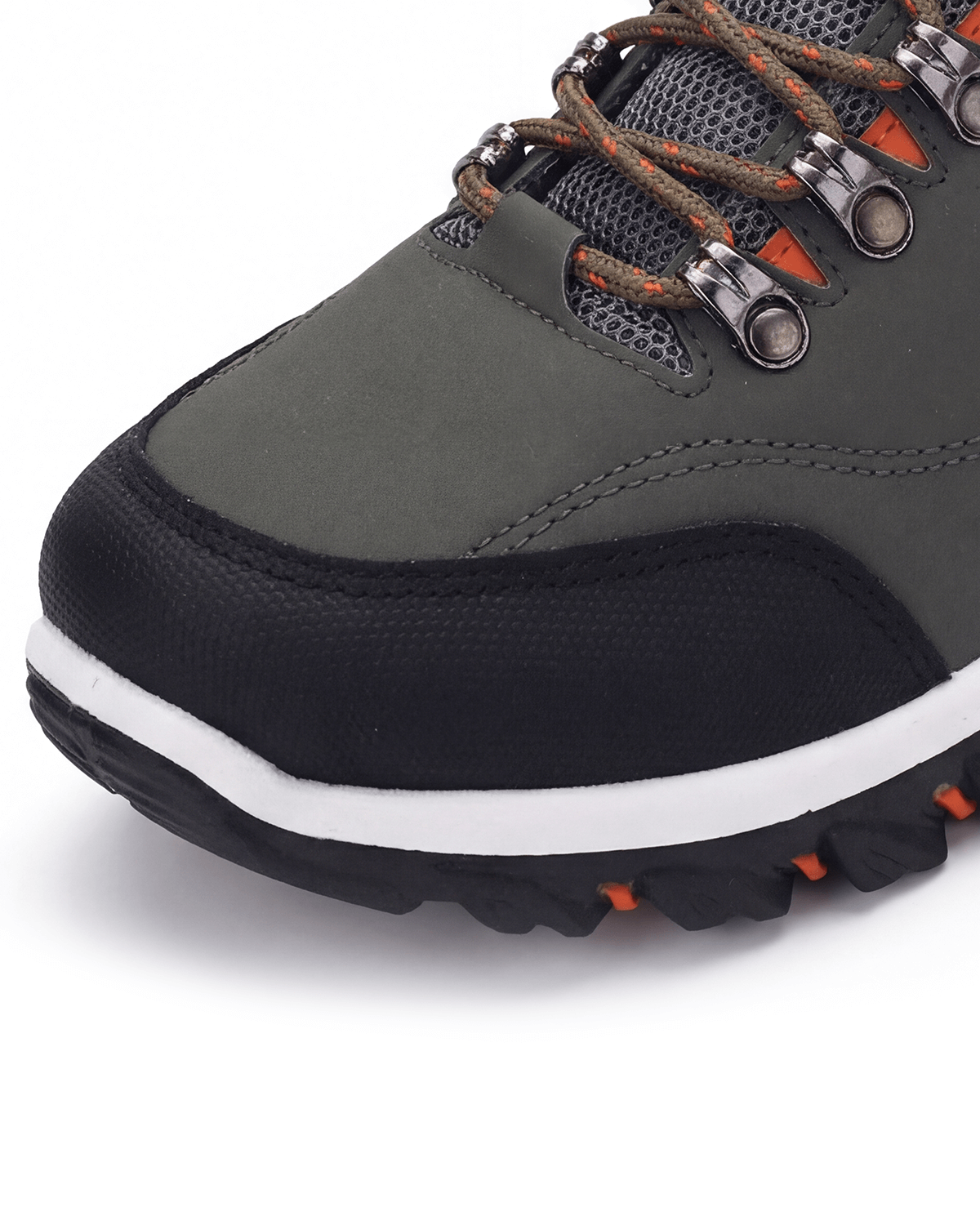 Outdoor Hiking Shoes with PU Leather-Style Upper and Lugged Sole