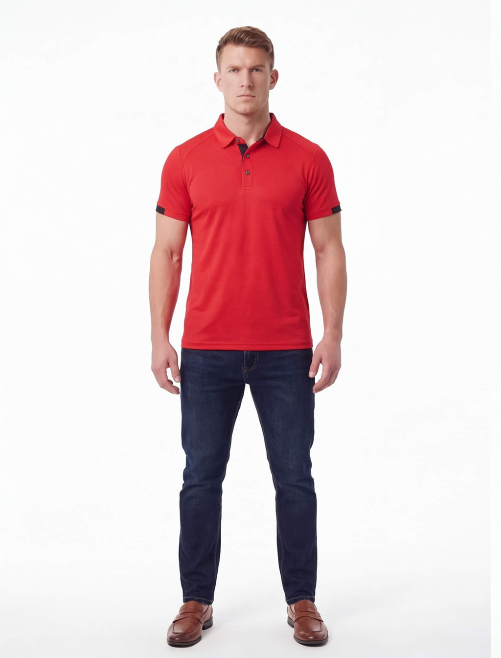 Quick-Dry Golf Polo Shirt with Button Placket