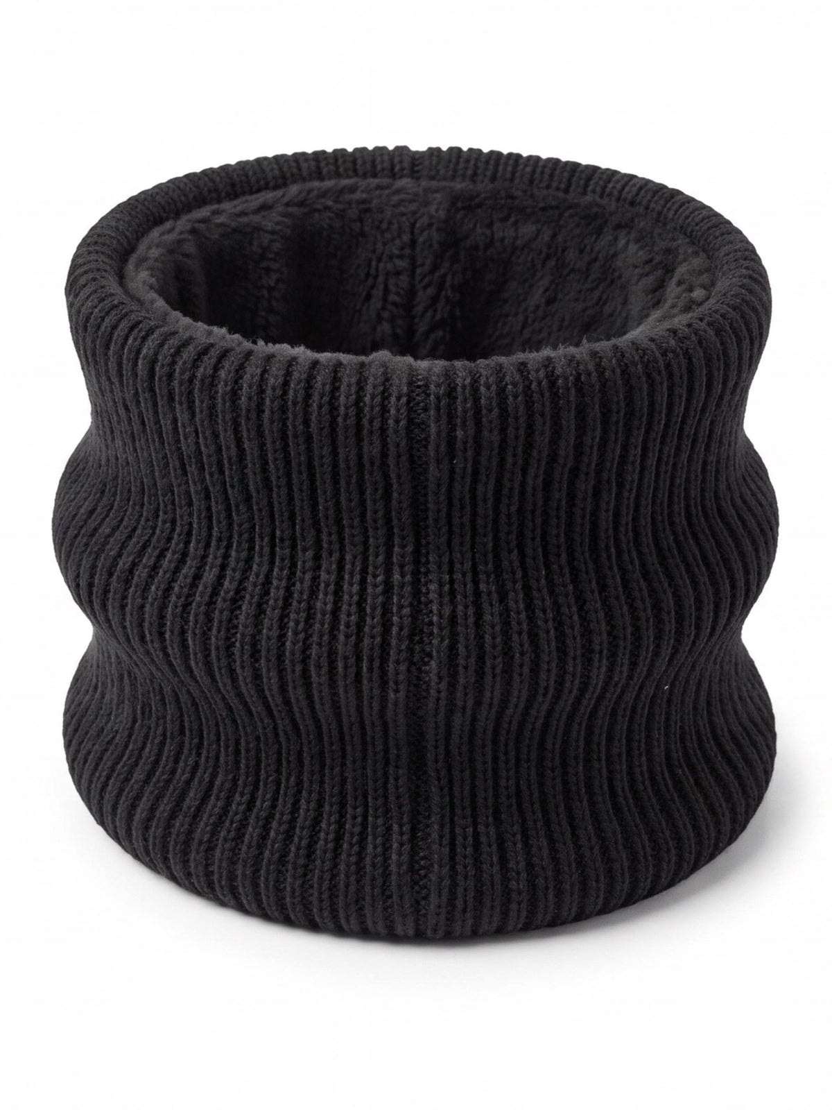 Fleece-Lined Rib-Knit Winter Neck Warmer