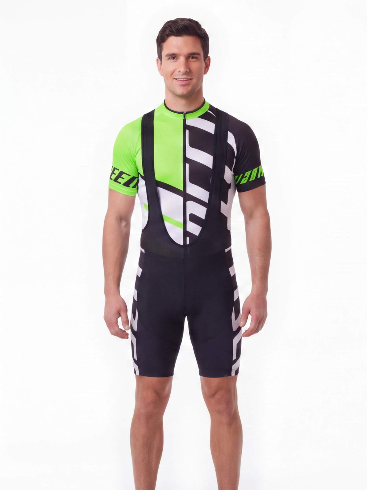 Men’s Cycling Jersey and Bib Shorts Set with Padded Seat
