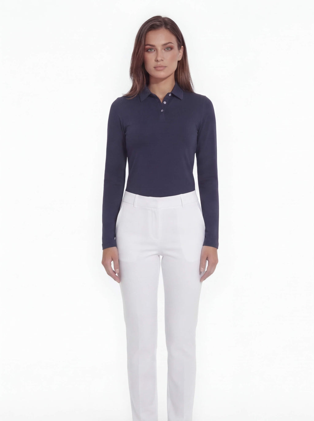 Women’s Long Sleeve Golf Polo with Half-Zip Collar