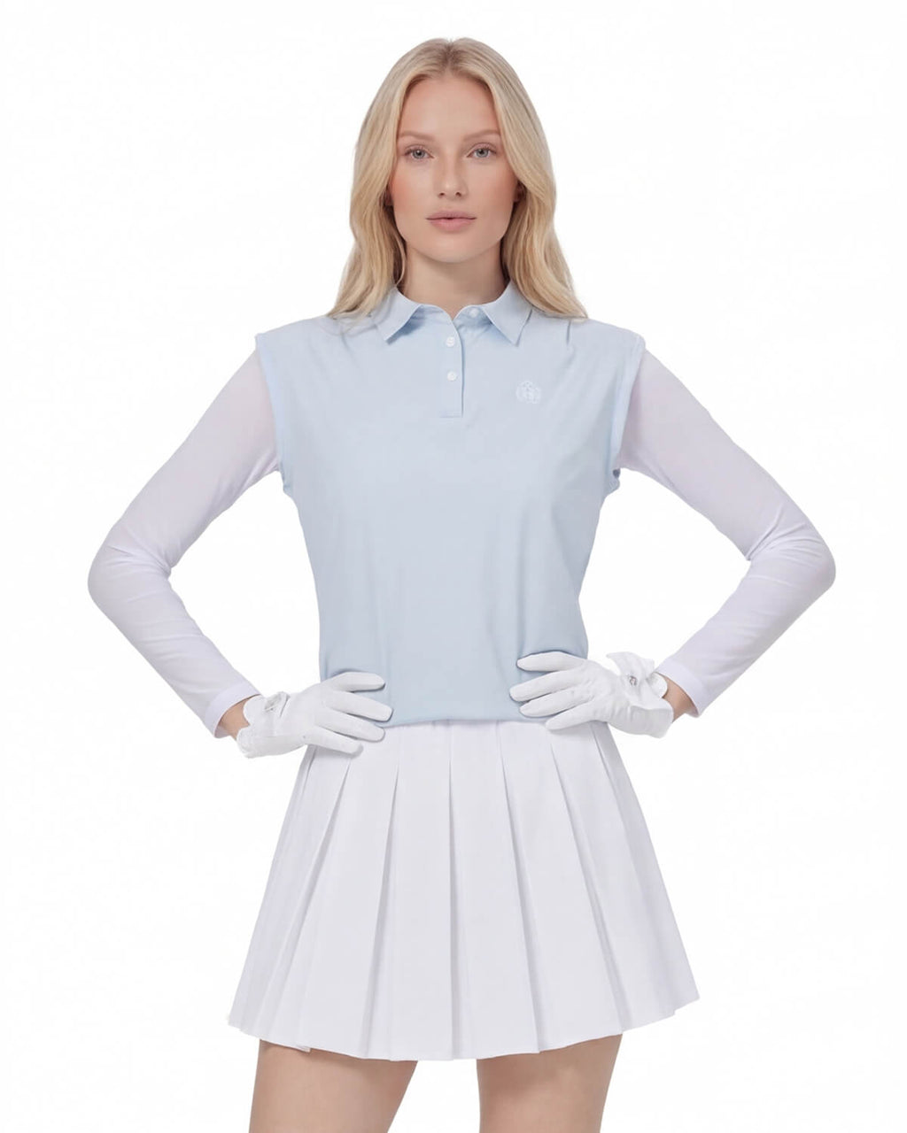 Women’s Sleeveless Golf Polo Top with Button Placket