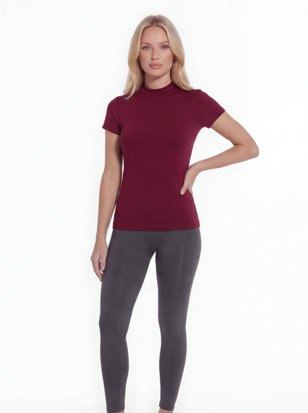 Women’s Fitted Training T-Shirt with High Neck