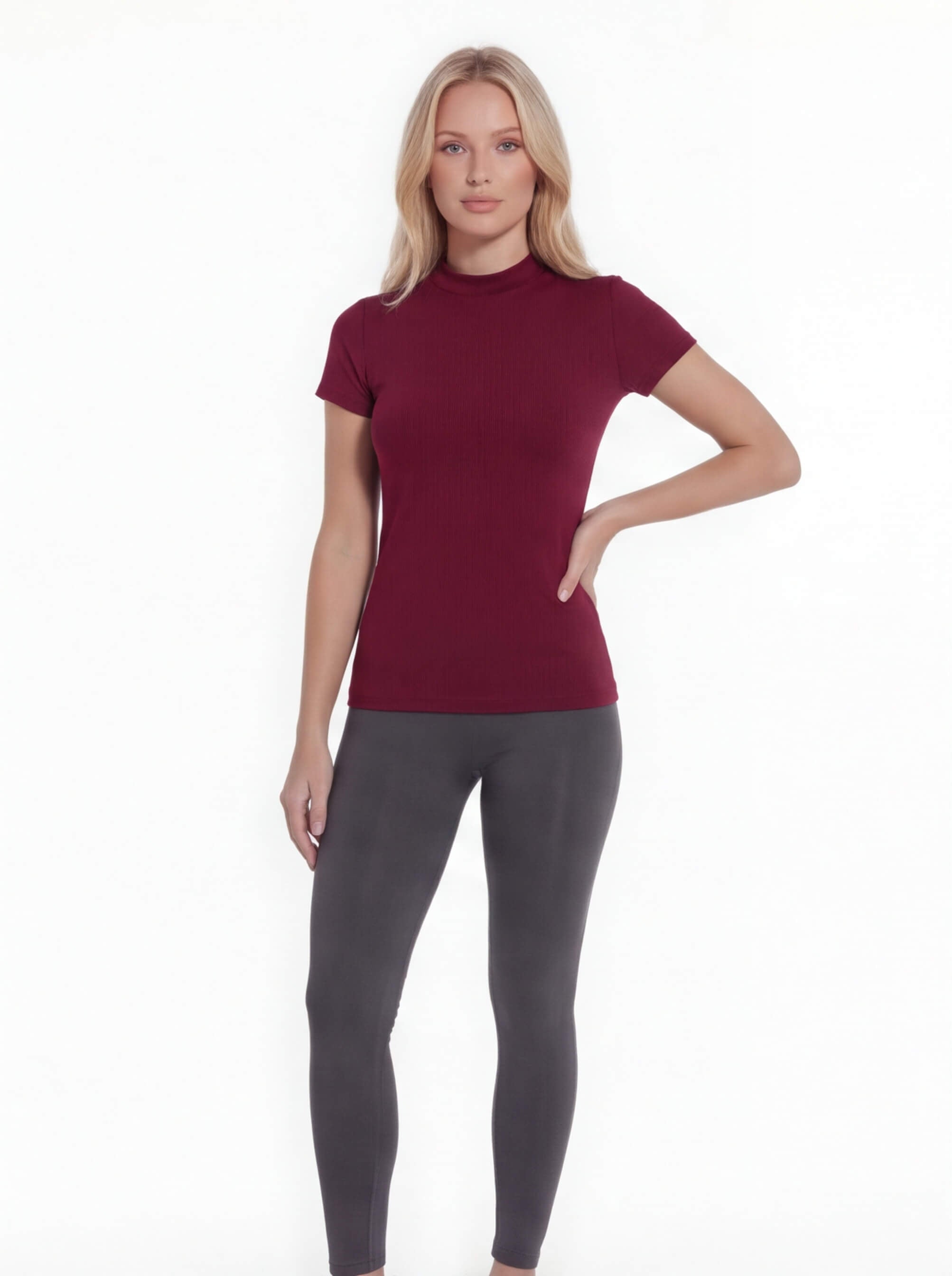 Women’s Fitted Training T-Shirt with High Neck