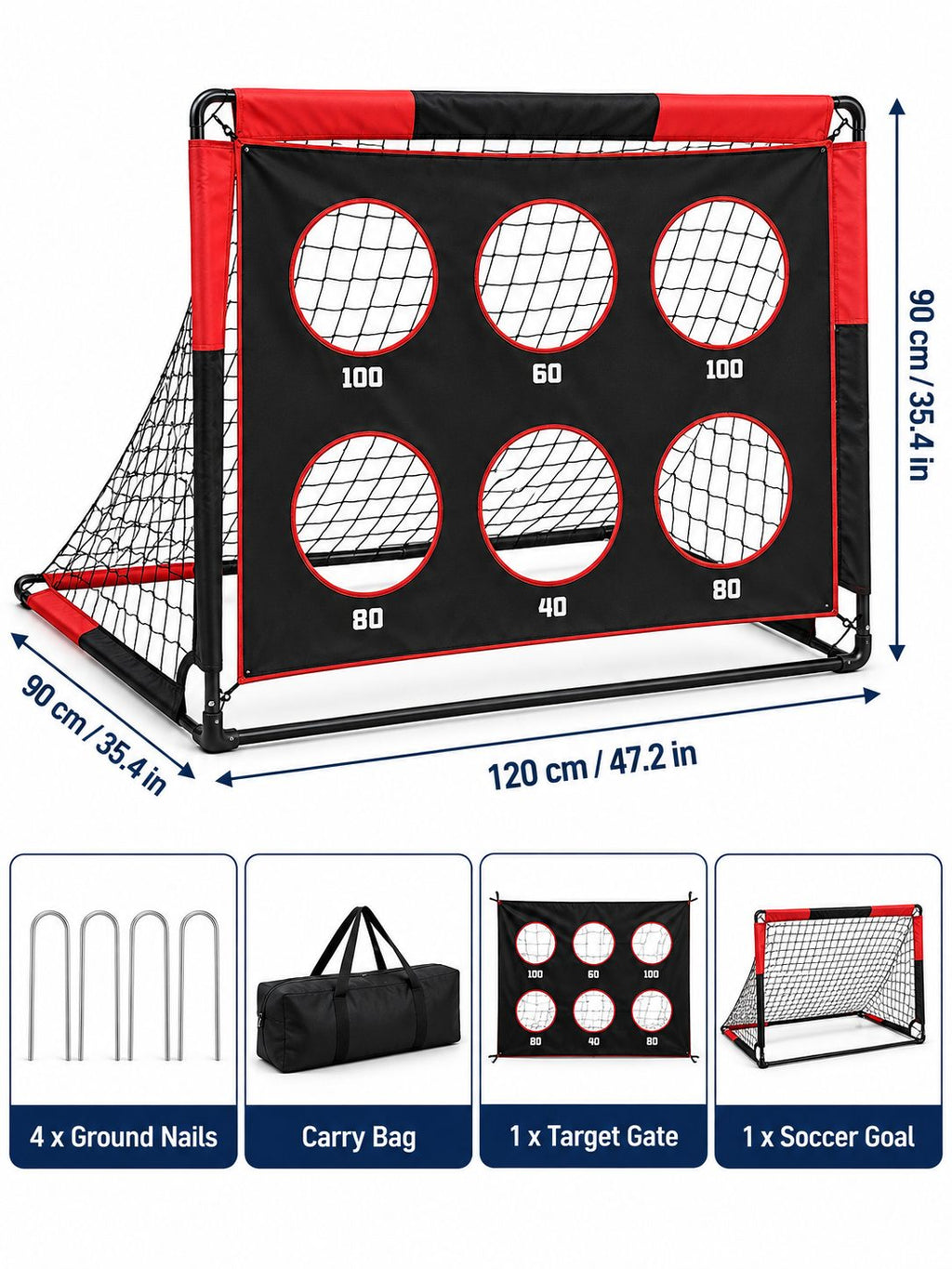 6-Hole Soccer Target Training Goal