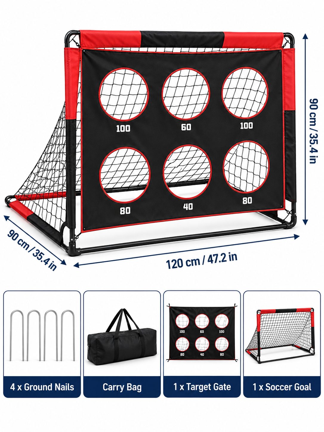 6-Hole Soccer Target Training Goal
