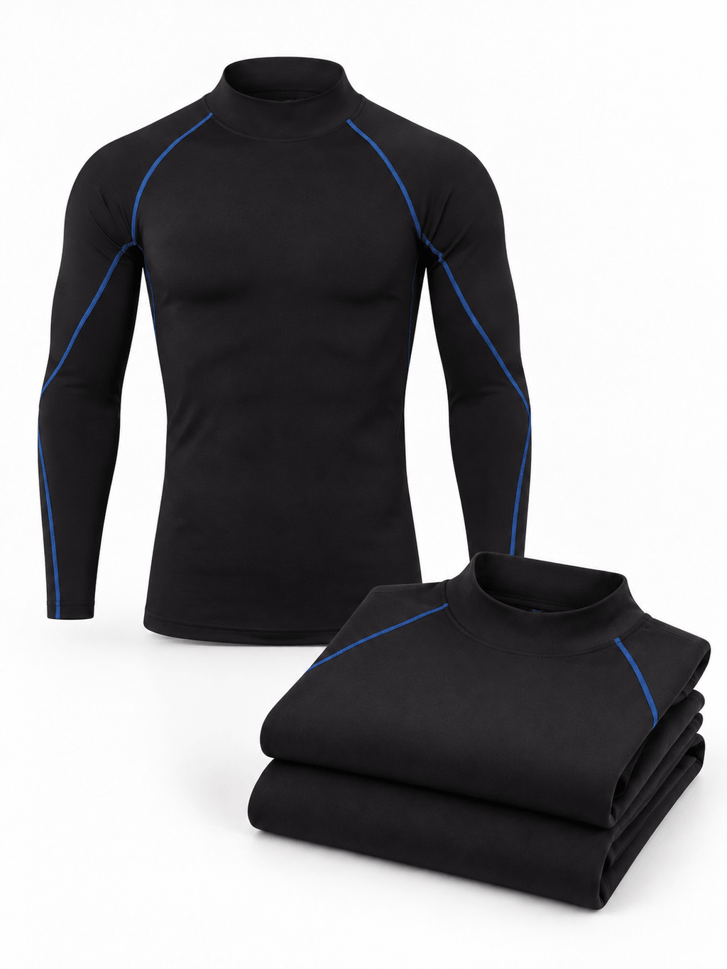 Muscle Fit Long Sleeve Training Shirt 3-Pack - Mock Neck