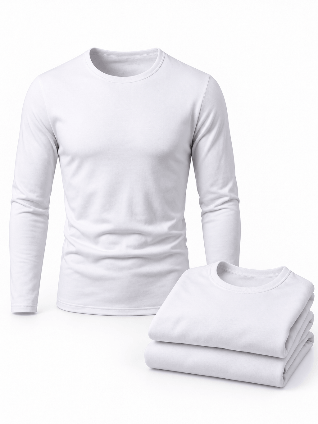 Fleece-Lined Thermal Crewneck Base Layer Shirts 3-Pack
