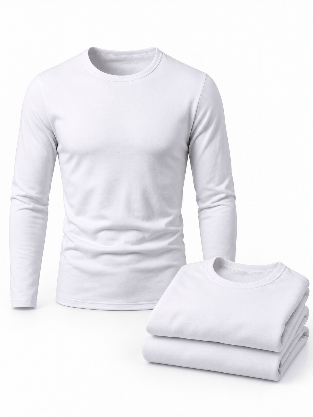 Fleece-Lined Thermal Crewneck Base Layer Shirts 3-Pack