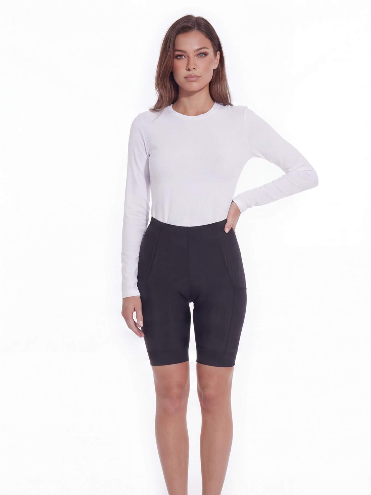 Women’s Cycling Shorts with High Waist and Padded Seat