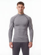 Muscle-Fit Long Sleeve Training Top with Mock Neck