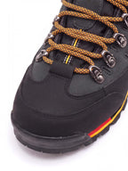 Protective Hiking Boots with Wraparound Rand and Hook Lacing