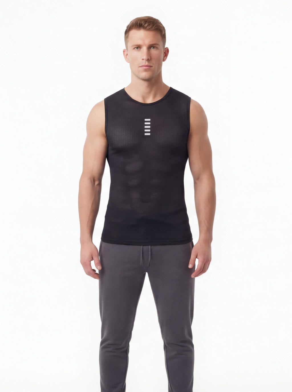 Sleeveless Reflective Cycling Base Layer with Mesh