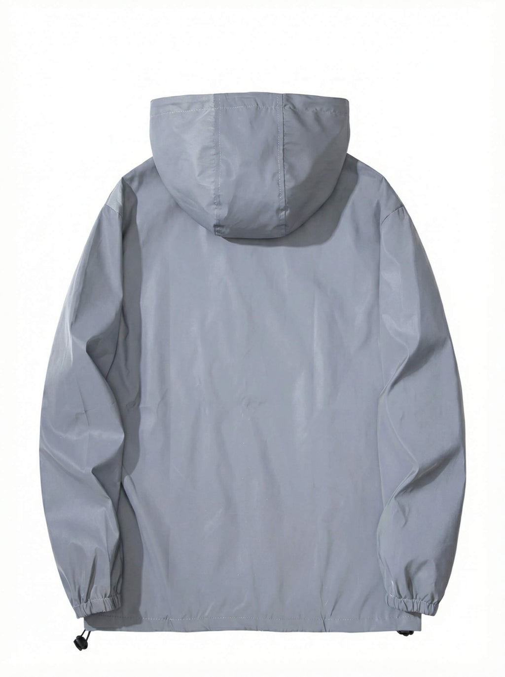 Night Reflective Hooded Windbreaker Jacket with Zip Pockets