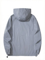 Night Reflective Hooded Windbreaker Jacket with Zip Pockets