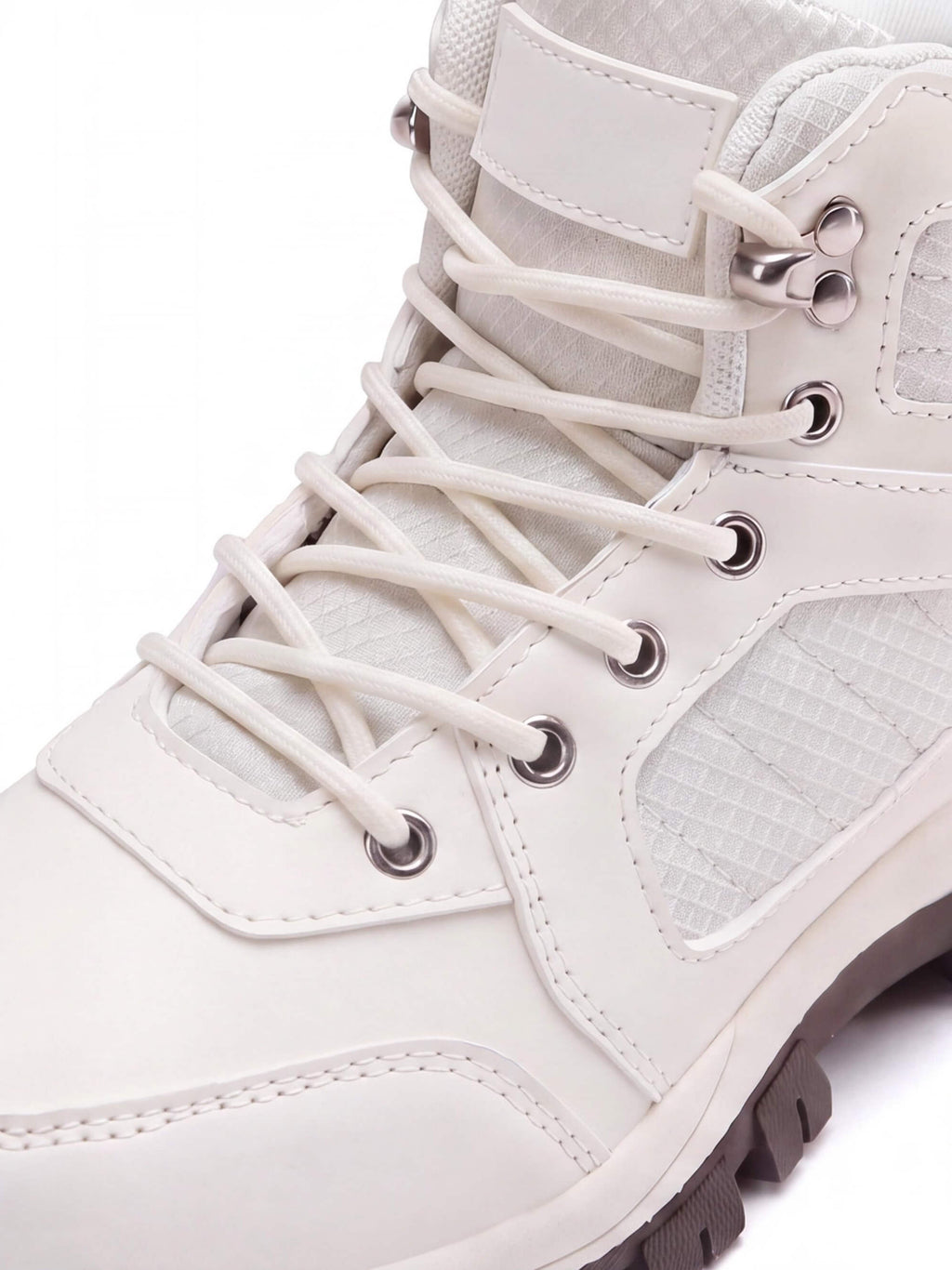 Mid-Cut Hiking Shoes with Mesh Panels and Lugged Sole