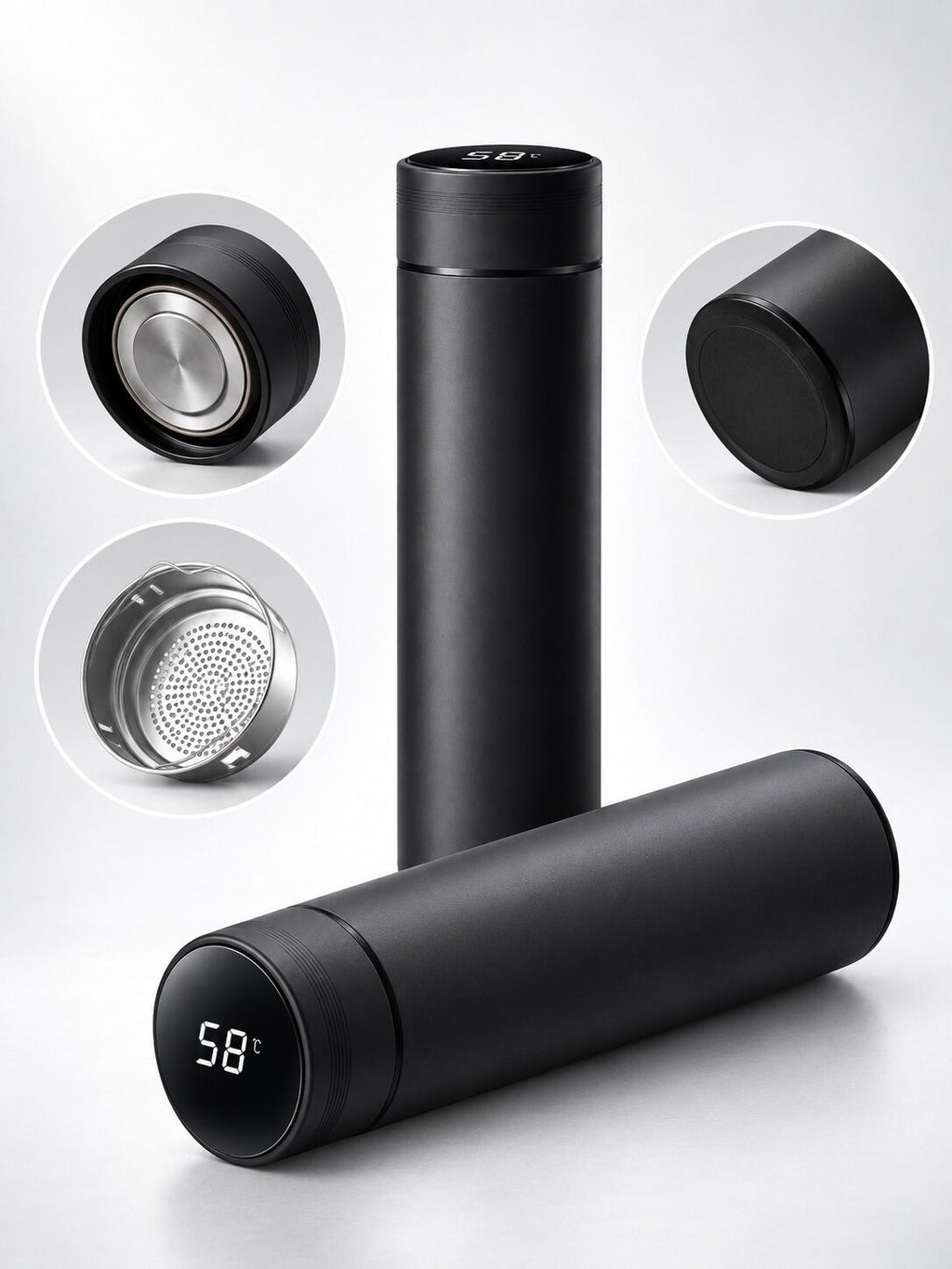 500ml Insulated Bottle with Digital Temperature Display