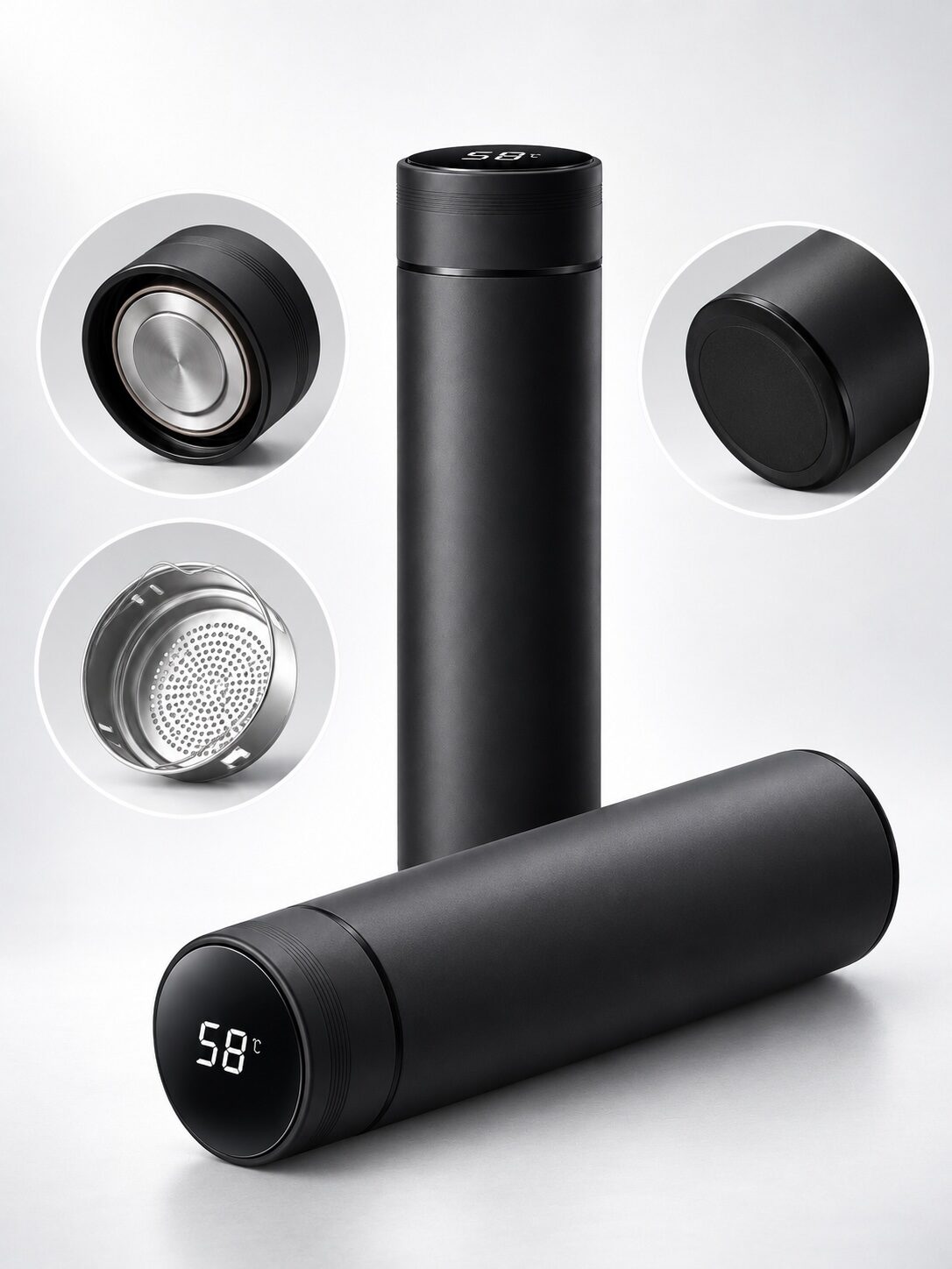 500ml Insulated Bottle with Digital Temperature Display