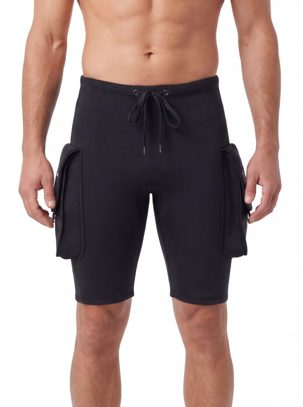 Men's Wetsuit Shorts with Cargo Pockets and Drawstring