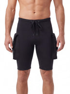 Men's Wetsuit Shorts with Cargo Pockets and Drawstring