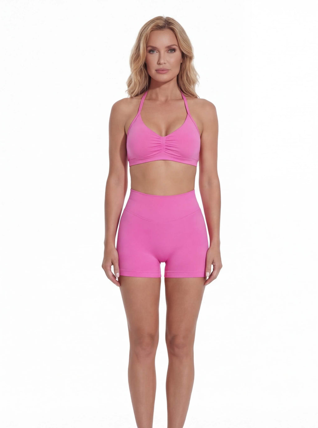 Women’s Gym Set One-Shoulder Bra and Shorts