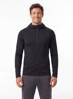 Zip-Up Hooded Fitness Jacket with Athletic Fit