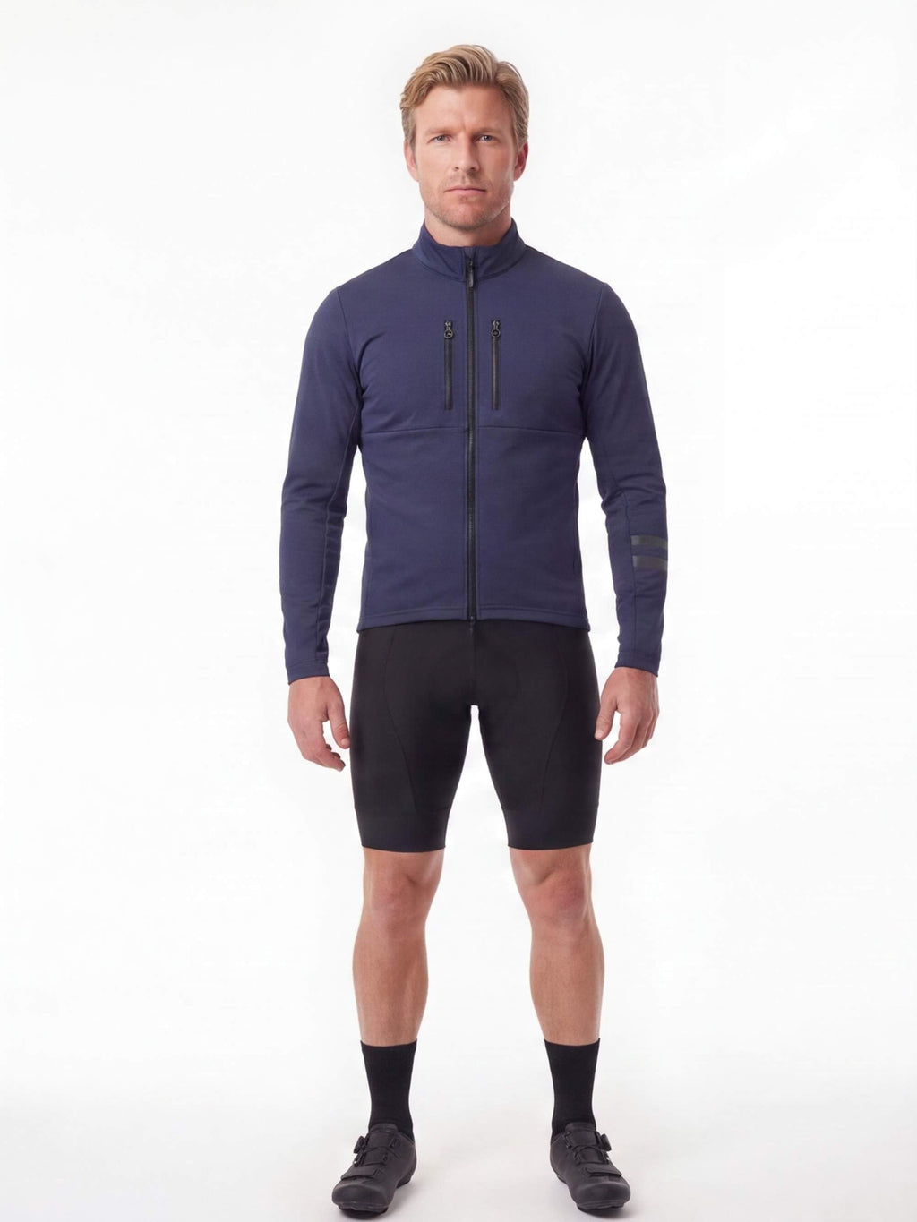 Insulated Cycling Jacket with Dual Chest Zipper Pockets