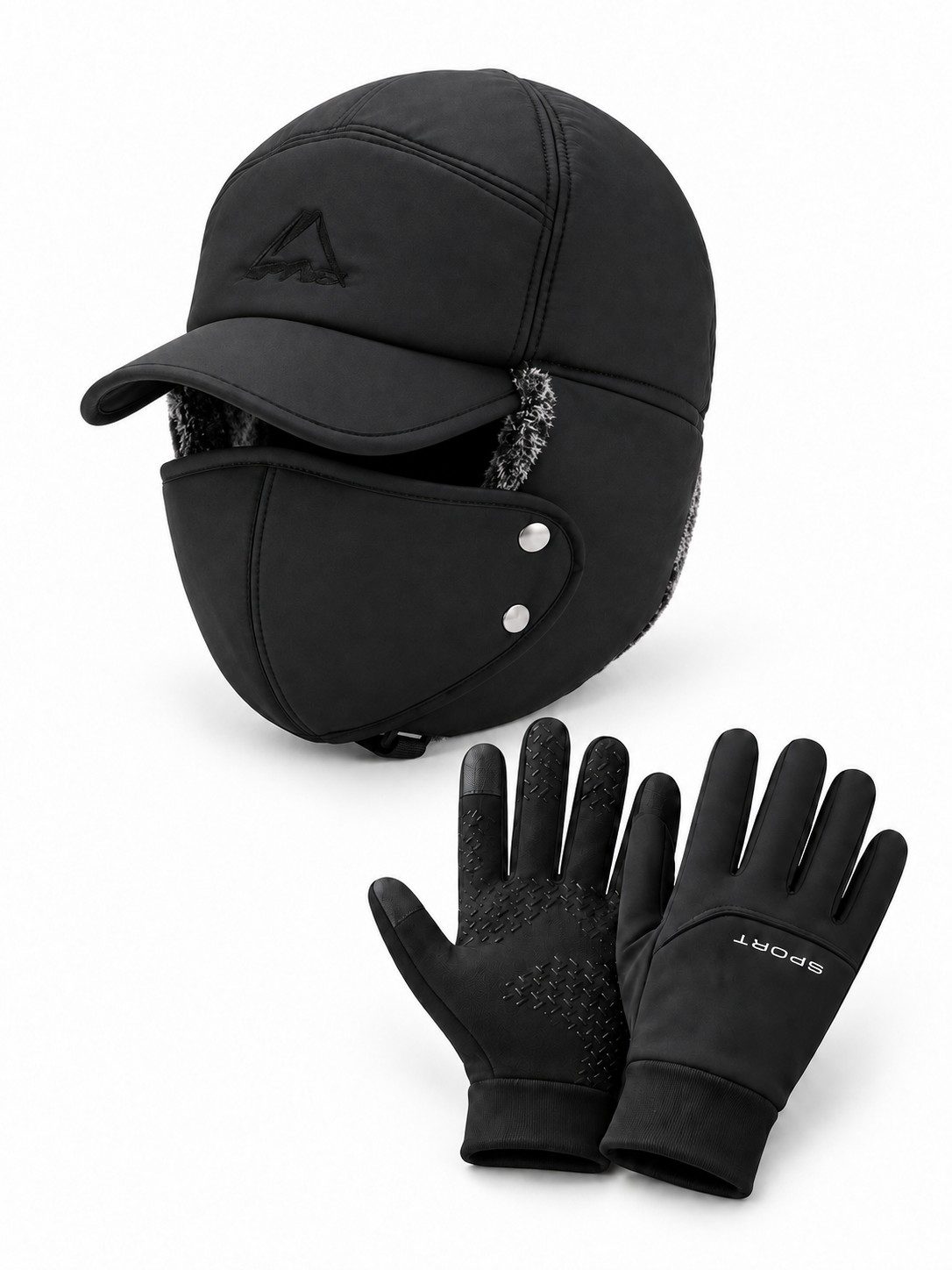 Winter Hat, Face Mask & Touchscreen Gloves Set