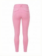 Equestrian Riding Breeches with High Waist and Pocket Flaps
