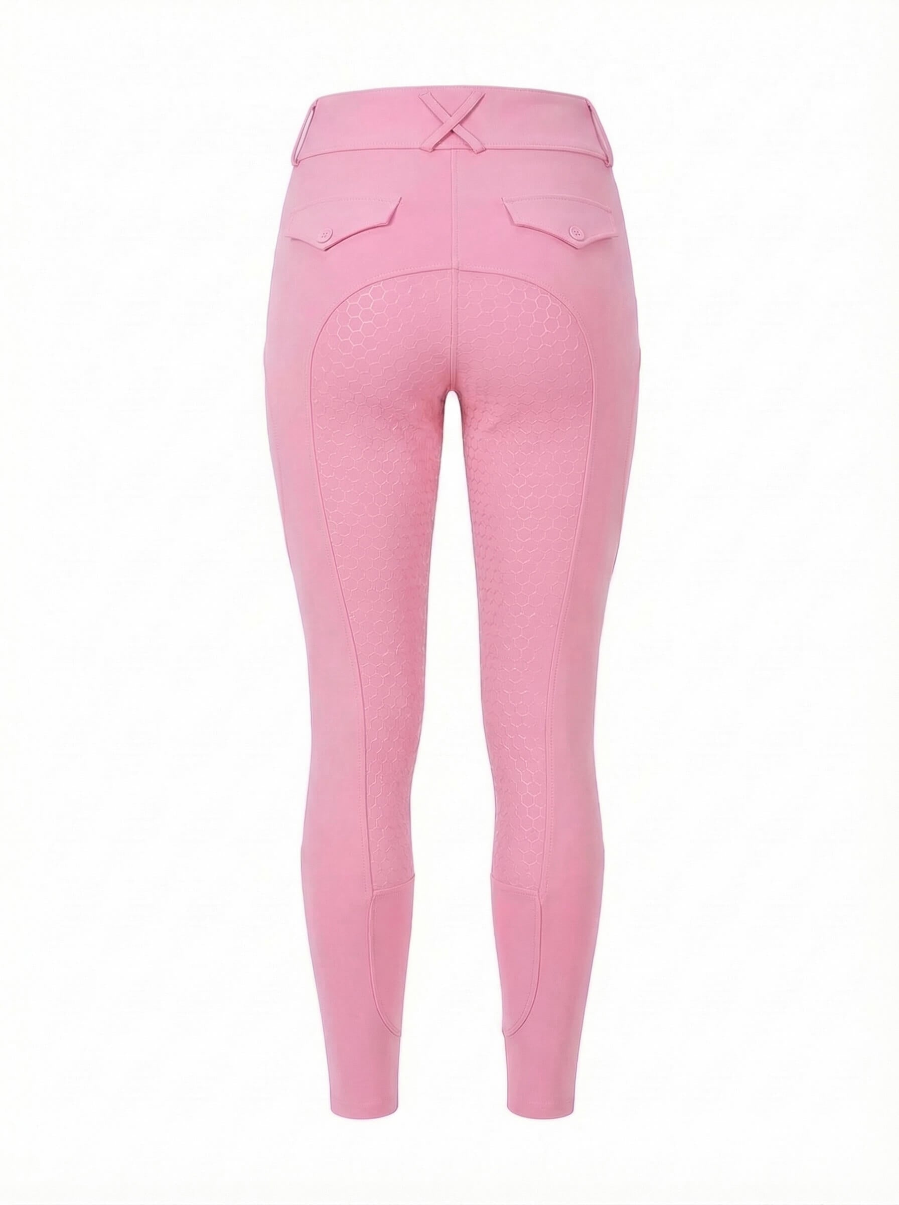 Equestrian Riding Breeches with High Waist and Pocket Flaps