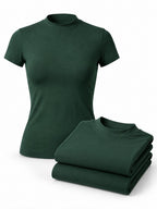 Women's Fitted High-Neck Training T-Shirts - 3-Pack