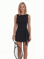 Women's Tennis Dress with Built-In Shorts and Wrap Tie Skirt