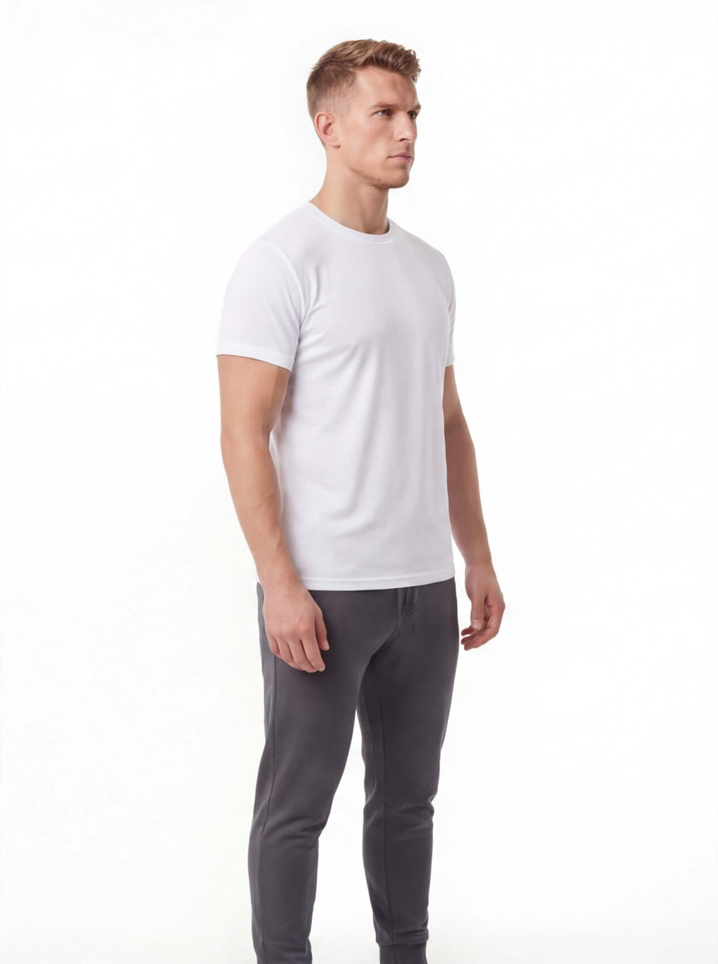 Men's Quick-Dry Gym T-Shirt with Crew Neck