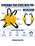 Adjustable Multi-Strap Wrestling Ear Guard Headgear