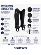 Equestrian Half Chaps with Textured Calf Panels