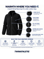 Women's Thick Full-Zip Fleece Hiking Jacket