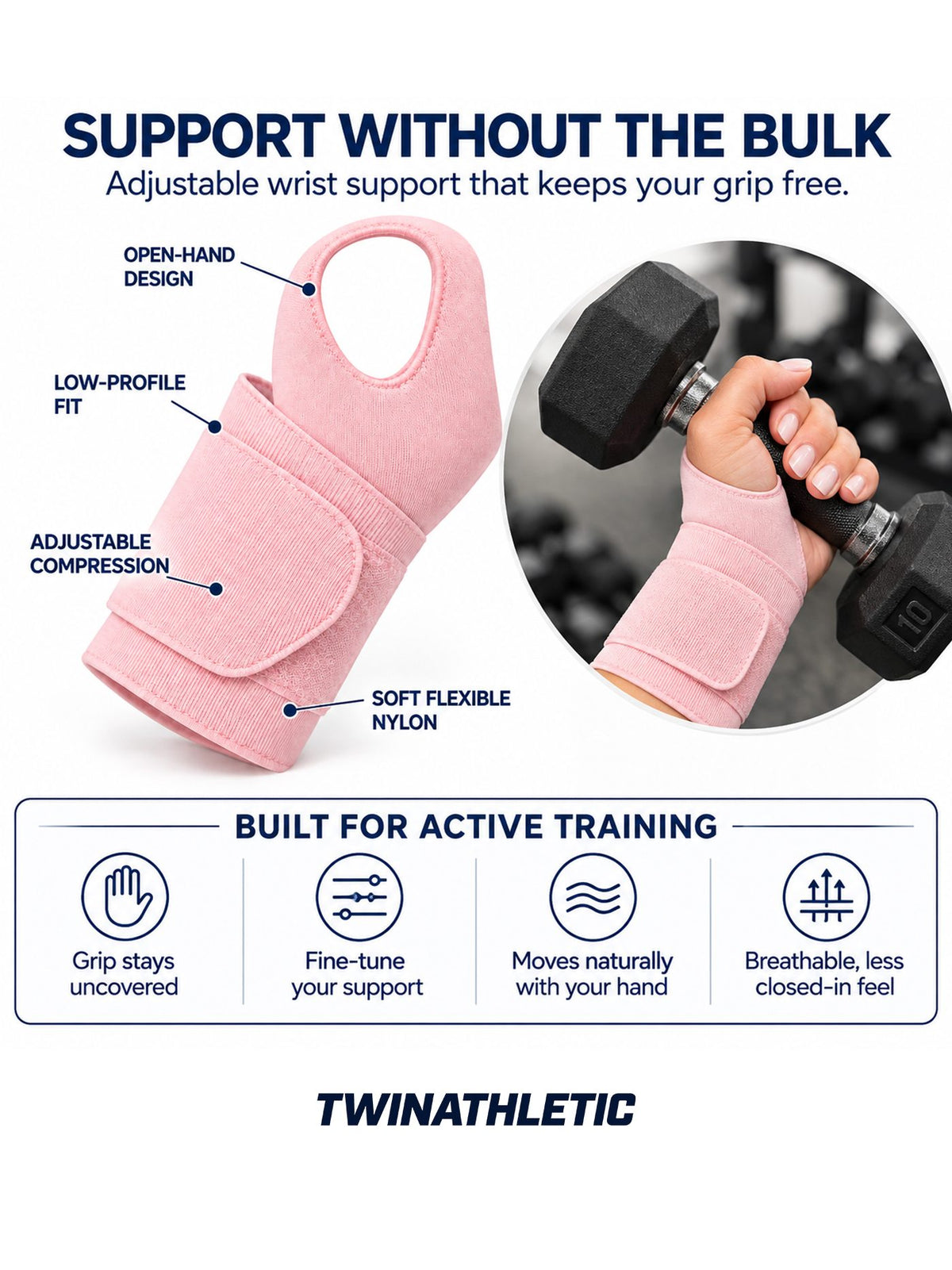Ultra-Thin Adjustable Wrist Support Wrap